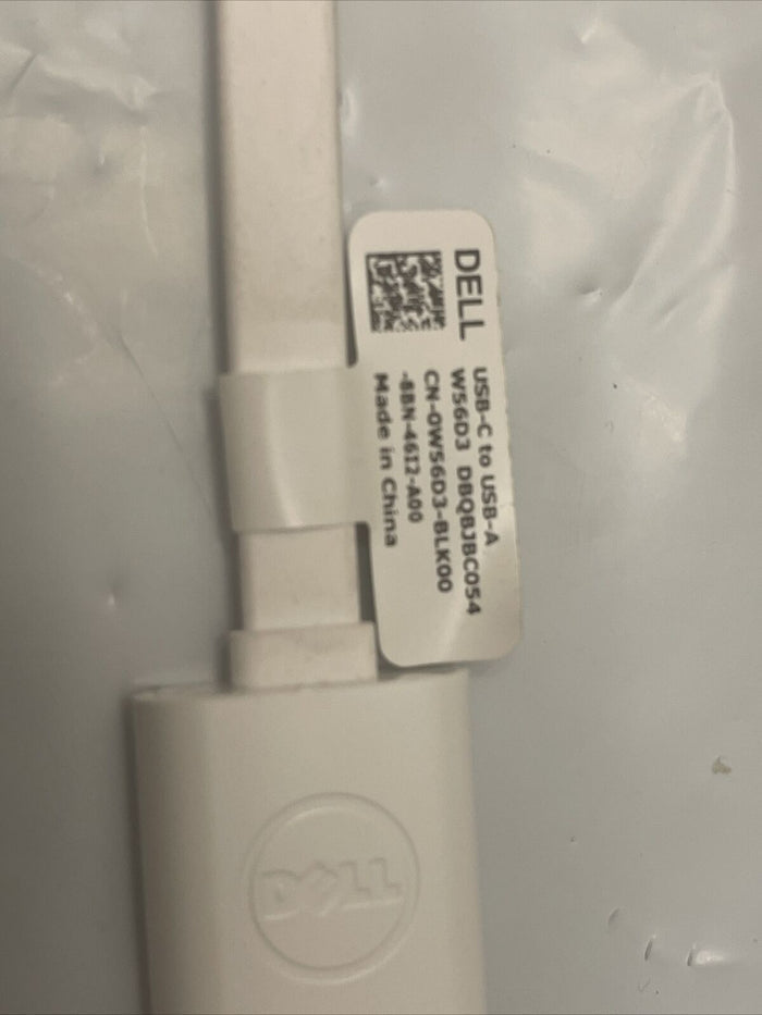 Oem Genuine Dell Adapter USB-C to USB-A 3.0  White Cable DBQBJBC054 W56D3 GradeA
