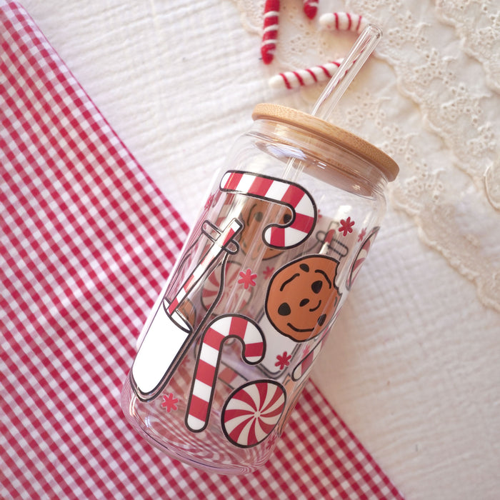 Pre-Assembled 16oz Glass Cup | Cookie And Milk