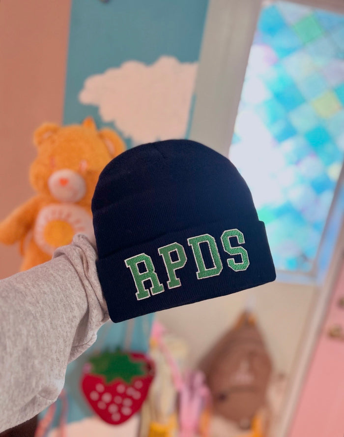 RPDS embroidered knit navy hat NEVER WORN BRAND NEW