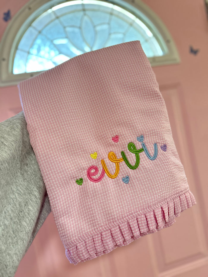 Ruffle Seersucker Towel