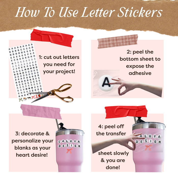 [ Single Sided ] Holographic Letter Sticker Sheet Set | Fishtail Monogram 2 Sheets