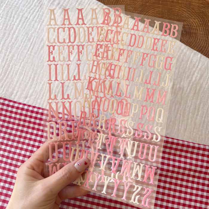 [ Single Sided ] Holographic Letter Sticker Sheet Set | Fishtail Monogram 2 Sheets