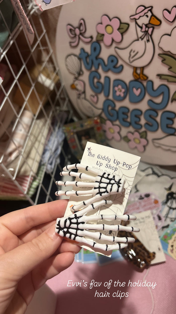 Skelly Hand Hair Clips