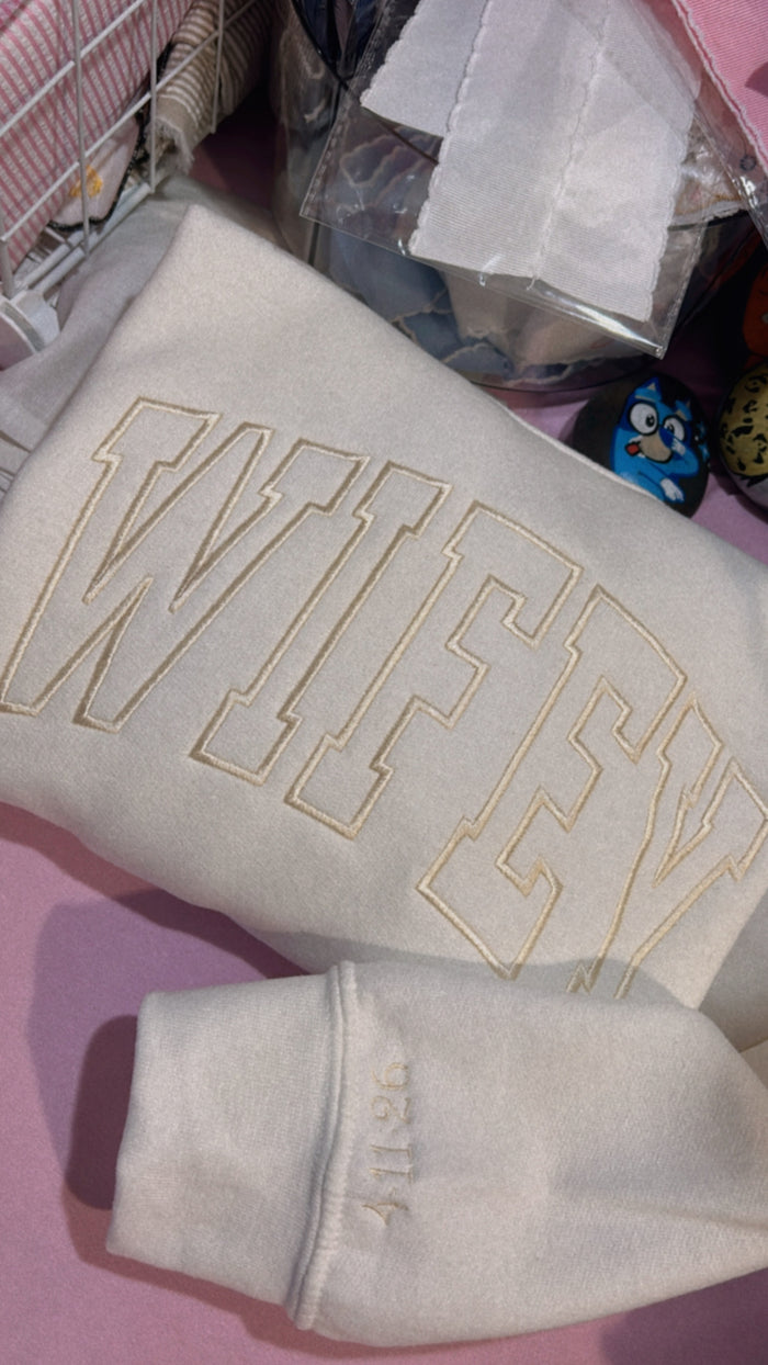Wifey Embroidered Sweatshirt
